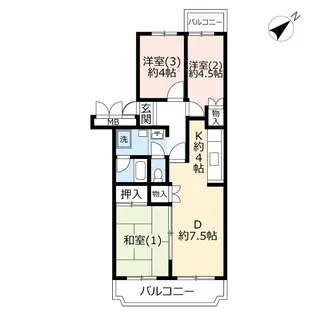 UR霧が丘グリーンタウン【4階】の間取り