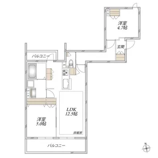 クレ ド ボヌール【2階】の間取り
