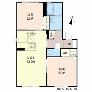 ショコラヴェルデ A棟【1階】の間取り