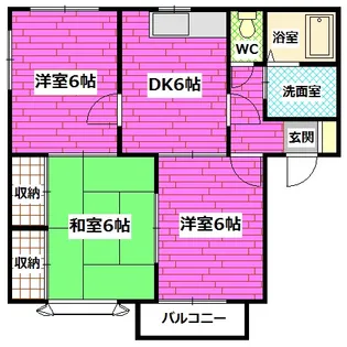 シャルム矢野東【2階】の間取り