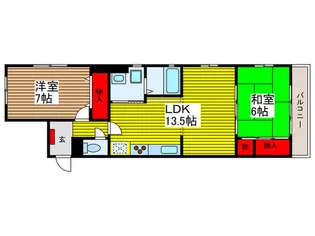 ドゥムールラフィーネ【2階】の間取り