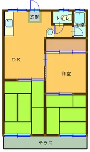 山田コーポII【1階】の間取り