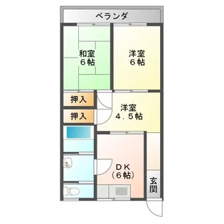 コーポ中山【1階】の間取り