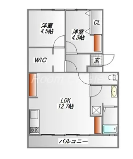 天神マンション2【1階】の間取り