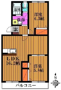 ハイツアデリーヌ【5階】の間取り