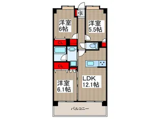 ライオンズステーションプラザ中浦和【2階】の間取り