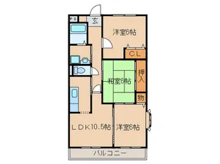 レオーネ南陵【3階】の間取り