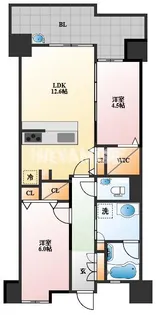 アクタス籠町グランミライ【7階】の間取り