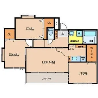ビオス竹林【3階】の間取り