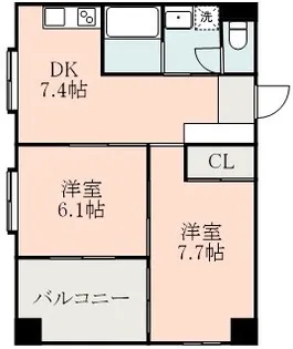 熊本県熊本市中央区水前寺1【マンション】の間取り