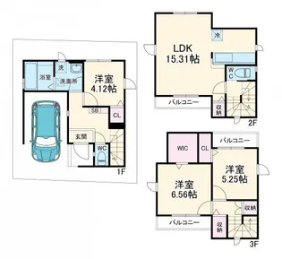埼玉県三郷市高州1【一戸建】の間取り