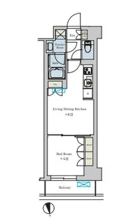 Brillia ist 池尻大橋【5階】の間取り