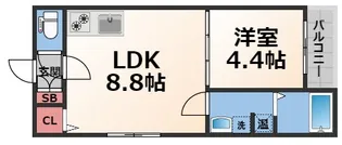 1LDKの間取り画像