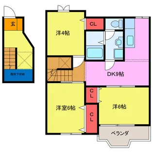 サウスウィンドK【2階】の間取り