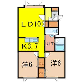2LDKの間取り画像