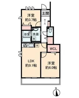 埼玉県志木市下宗岡1【アパート】の間取り