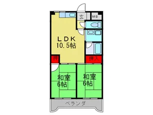 エステイト田中【7階】の間取り