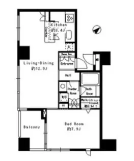 パークルージュ赤坂檜町【11階】の間取り