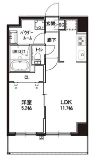 東京都大田区西蒲田5【マンション】の間取り
