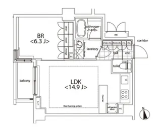 カスタリア麻布十番【1階】の間取り