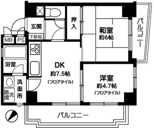東京都新宿区下落合1【マンション】の間取り