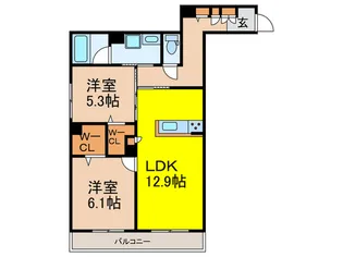 コモンステージ野上【1階】の間取り