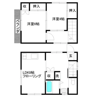 東京都江東区北砂6【一戸建】の間取り
