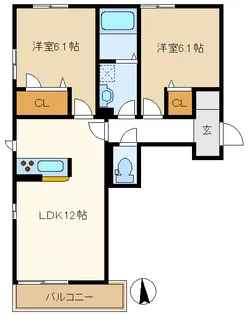 サン ロイヤル【2階】の間取り