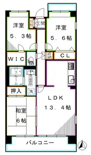 東京都中野区中野1【マンション】の間取り