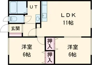 ハマナスコーポ【1階】の間取り