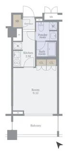 シティインデックス三田伊皿子坂【5階】の間取り