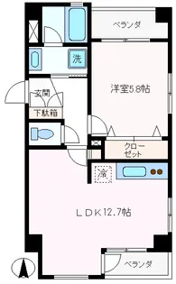 ウッド・ヴィレッヂ戸越【2階】の間取り