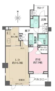 パークハウス四谷【2階】の間取り