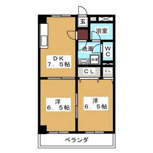 シャンボール石川【1階】の間取り
