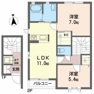 ブランオワゾーC【2階】の間取り