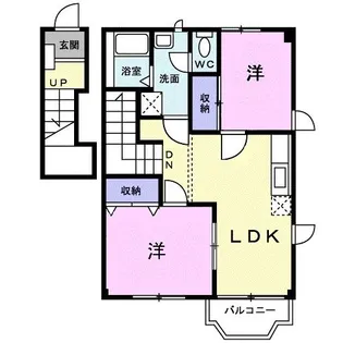 RアベニールB【2階】の間取り