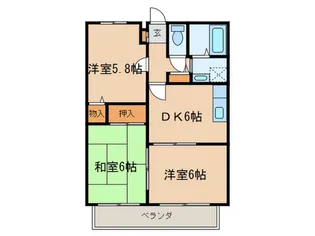 サンガーデン荒木A【2階】の間取り