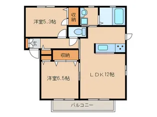 バリュ-ジュ南山【2階】の間取り
