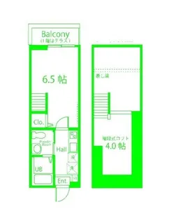 ハーミットクラブハウス峰岡3【2階】の間取り