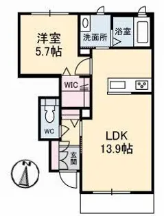 ペイトンプレイス A棟【1階】の間取り