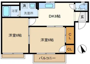 コートピュア司B【2階】の間取り