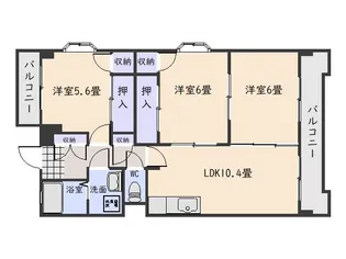シャルマン寺ノ下【2階】の間取り