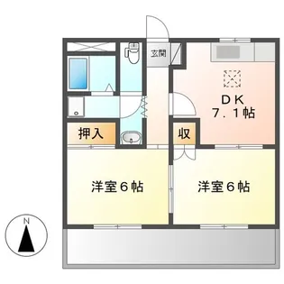 パレスアベニール【2階】の間取り