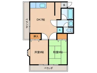 トパーズハイツ【2階】の間取り