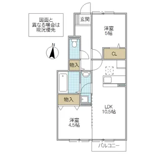 シャイニー・スカイコート【1階】の間取り