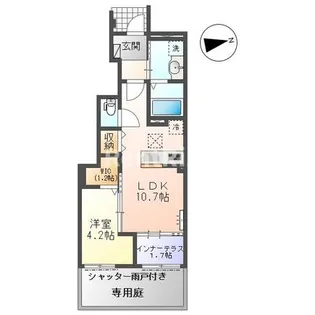光明寺字山屋敷新築アパート【1階】の間取り