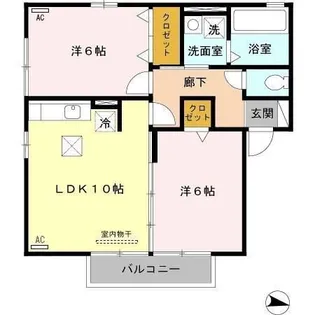 ビラ・ソレイユ【1階】の間取り