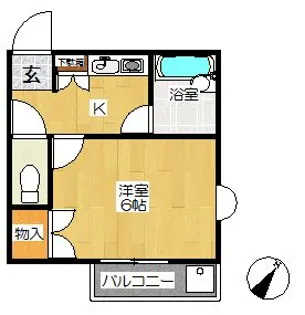 ジュネパレス津田沼第26【1階】の間取り