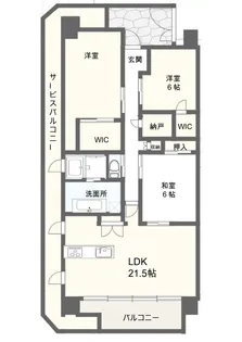 なんばセントラルプラザリバーガーデン【6階】の間取り