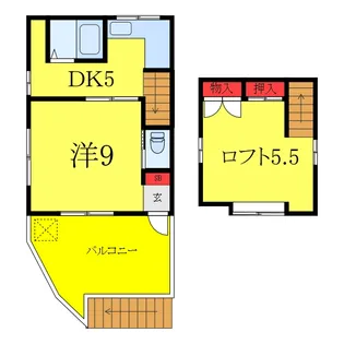 南鳩ヶ谷石田ハウス【2階】の間取り